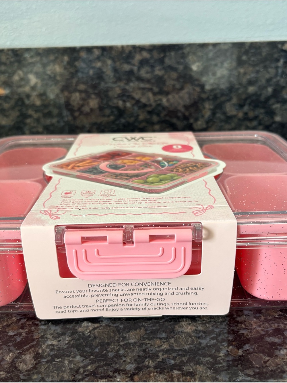 CWC Pink 8-Compartment Snack Box - Perfect On-The-Go Organizer - Picture 3 of 12
